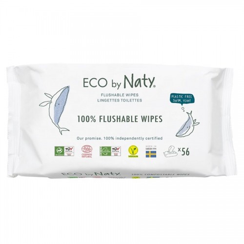 ECO VLHČENÉ UBROUSKY BEZ VŮNĚ - SPLACHOVATELNÉ (56 ks) Naty