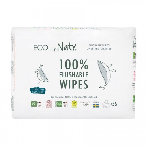 VÝHODNÉ BALENÍ - ECO VLHČENÉ UBROUSKY BEZ VŮNĚ - SPLACHOVATELNÉ (3x56 ks) Eco by Naty