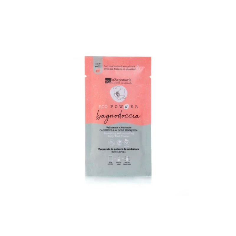 SPRCHOVÝ GEL V PRÁŠKU MĚSÍČEK A ŠÍPKOVÁ RŮŽE (25g) laSaponaria