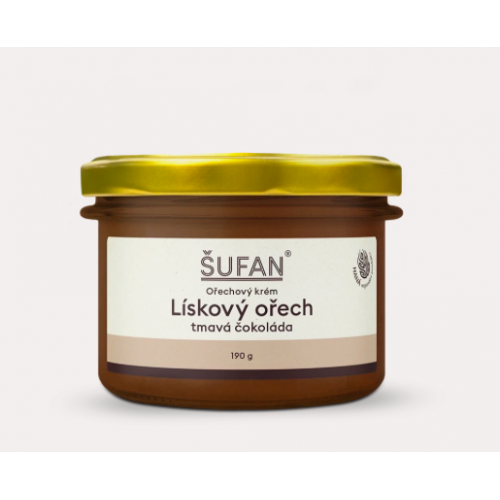 LÍSKOVÝ OŘECH S TMAVOU ČOKOLÁDOU (190 g) Šufan