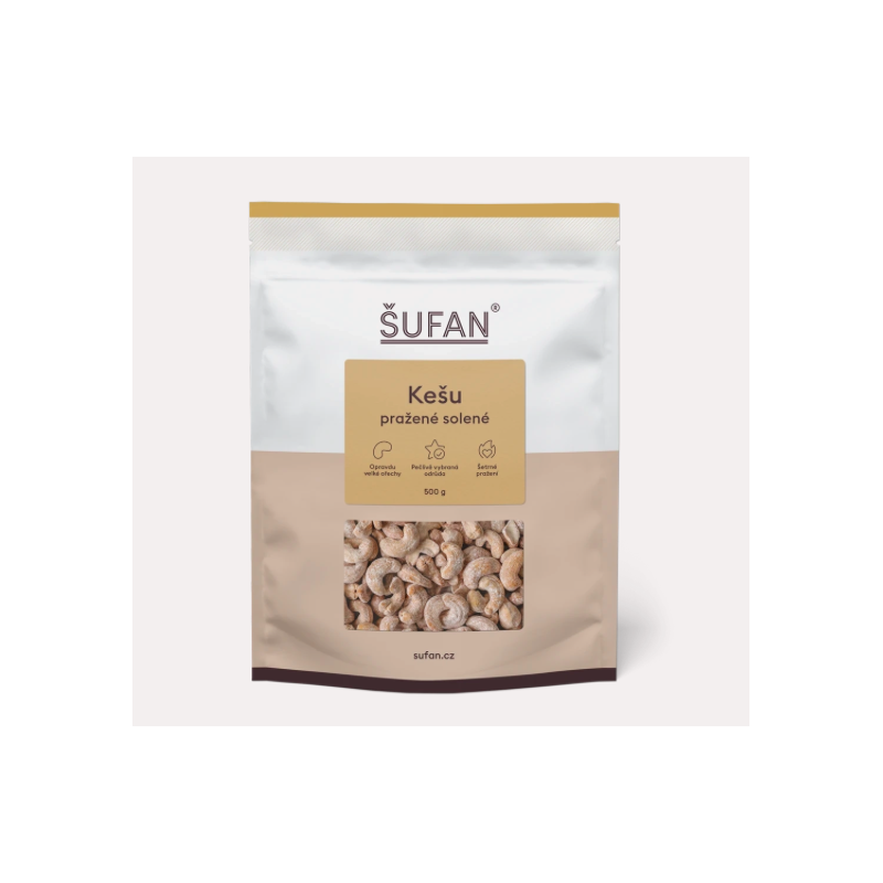 KEŠU PRAŽENÉ SOLENÉ (500g) Šufan