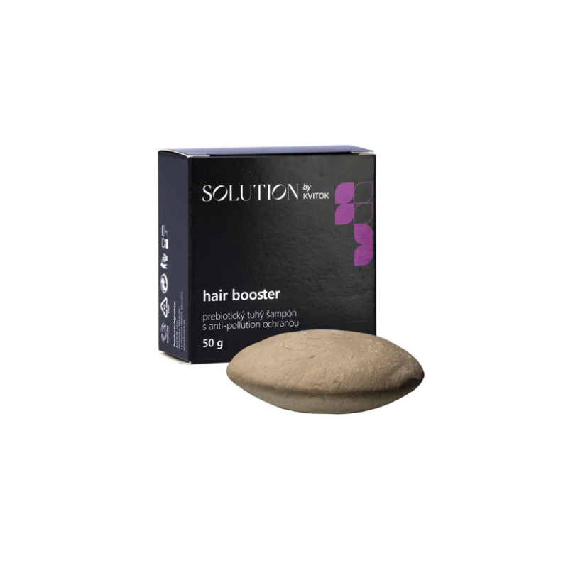 PREBIOTICKÝ TUHÝ ŠAMPON S ANTI-POLLUTION OCHRANOU HAIR BOOSTER (50g) Kvitok Solution