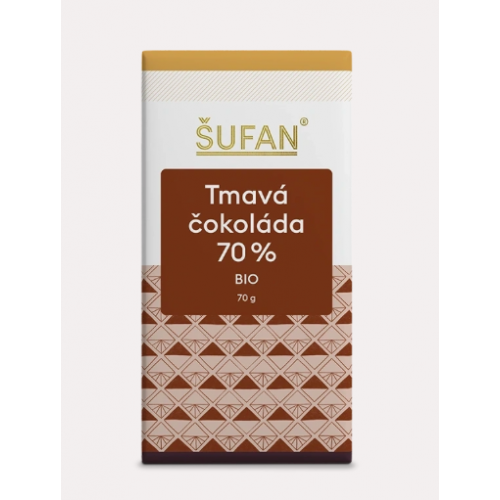 BIO TMAVÁ ČOKOLÁDA 70% (70 g) Šufan