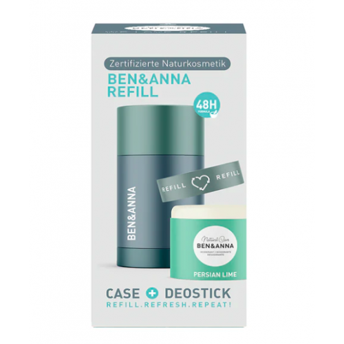 TUHÝ DEODORANT SE ZNOVUPOUŽITELNÝM APLIKÁTOREM - PERSKÁ LIMETKA (40 g) Ben & Anna
