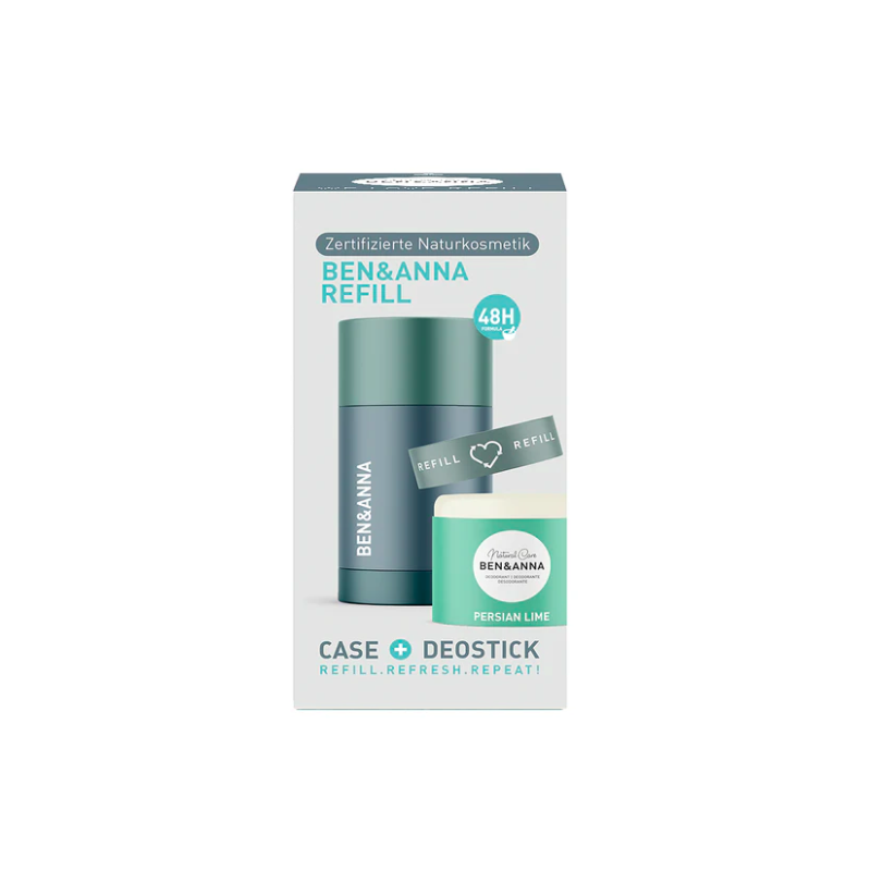 TUHÝ DEODORANT SE ZNOVUPOUŽITELNÝM APLIKÁTOREM - PERSKÁ LIMETKA (40 g) Ben & Anna