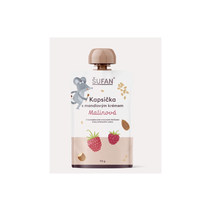KAPSIČKA S MANDLOVÝM KRÉMEM MALINOVÁ (110 g) Šufan