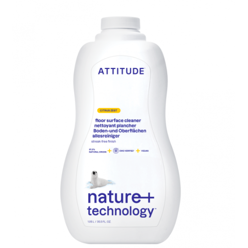 ČISTÍCÍ PROSTŘEDEK NA PODLAHY A DŘEVO S VŮNÍ CITRONOVÉ KŮRY (1050 ml) ATTITUDE