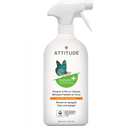 ČISTIČ NA SKLO A ZRCADLA S VŮNÍ CITRONOVÉ KŮRY (800 ml) ATTITUDE