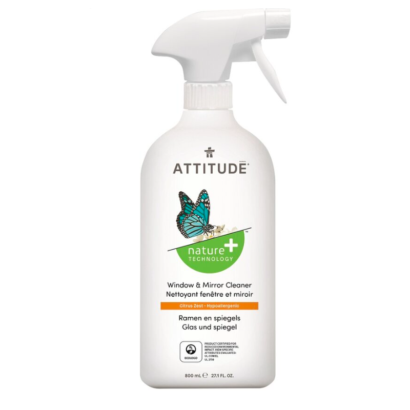 ČISTIČ NA SKLO A ZRCADLA S VŮNÍ CITRONOVÉ KŮRY (800 ml) ATTITUDE