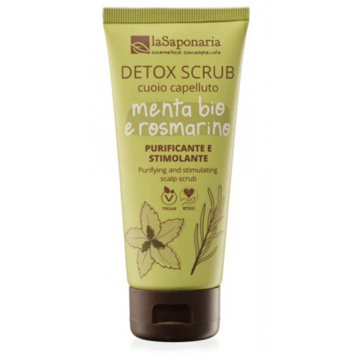 DETOXIKAČNÍ PEELING NA POKOŽKU HLAVY S MÁTOU A ROZMARÝNEM (100 ml) laSaponaria