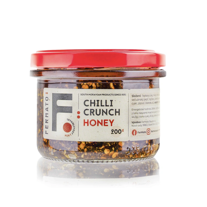 SEČUÁNSKÝ CHILLY OLEJ - CRUNCH HONEY (200 g) Fermato