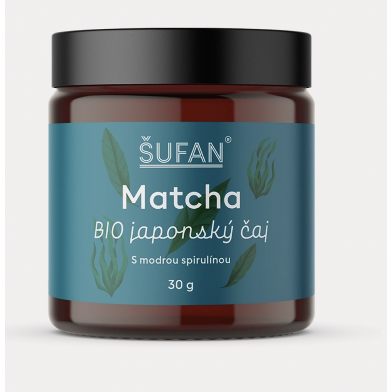 BIO JAPONSKÝ ČAJ MATCHA S MODROU SPIRULINOU (30 g) Šufan