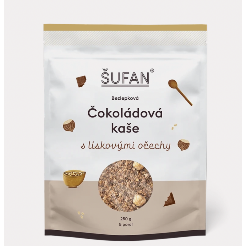 ČOKOLÁDOVÁ KAŠE S LÍSKOVÝMI OŘECHY (250 g) Šufan