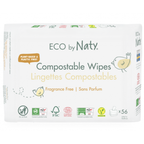 VÝHODNÉ BALENÍ - ECO VLHČENÉ UBROUSKY BEZ VŮNĚ - KOMPOSTOVATELNÉ (3x56 ks) Eco by Naty